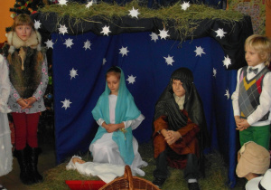 Maryja i Józef w szopce betlejemskiej