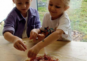 dzieci układają szynkę na pizzy 2